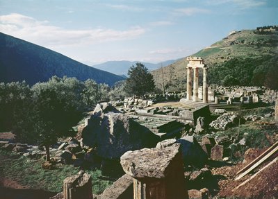 Panoramic View of the Site with the Tholos Temple at the Sanctuary of Athena Pronaia by Greek